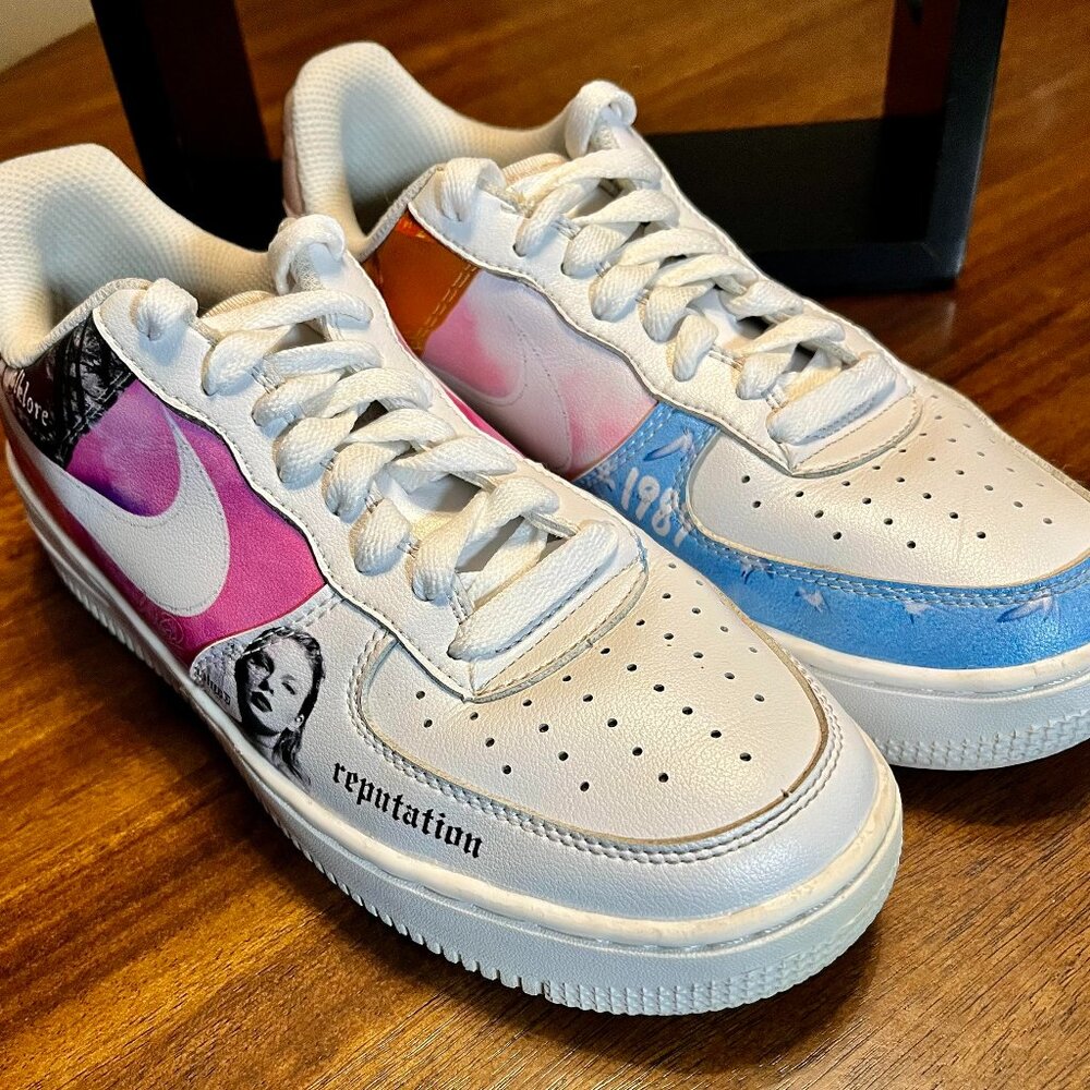 Nike Air Force 1 Custom-Designed Taylor Swift Speak Now Lover Sneakers Size 8.5